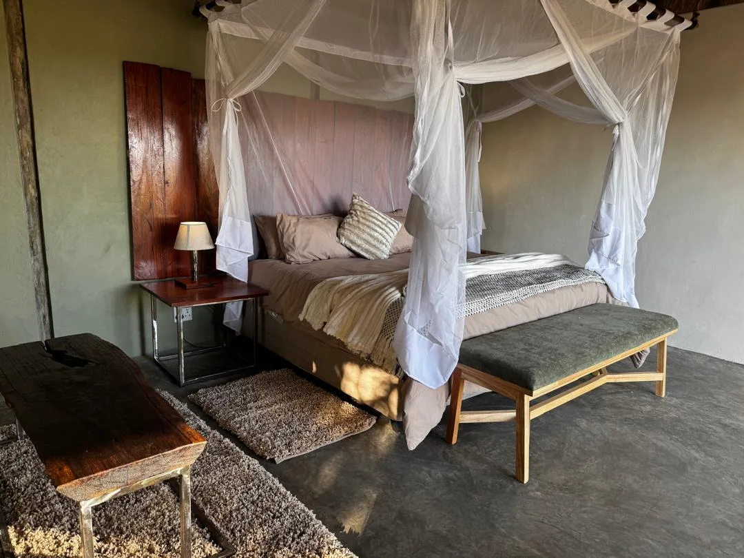 The chalet’s king-size bed