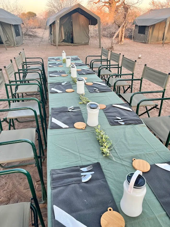 Dining on a fully supported WWS hiking safari