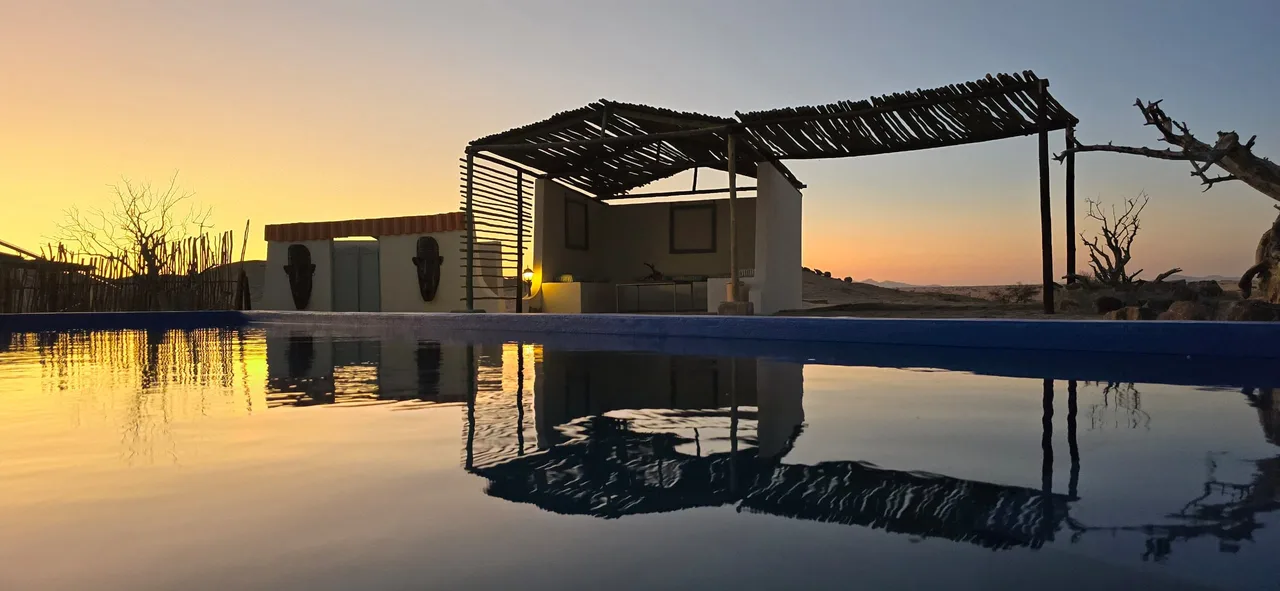 Sunset at the Wüstenquell pool