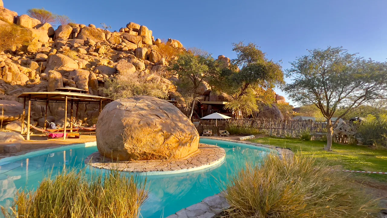 Madisa Camp’s rock pool among granite formations