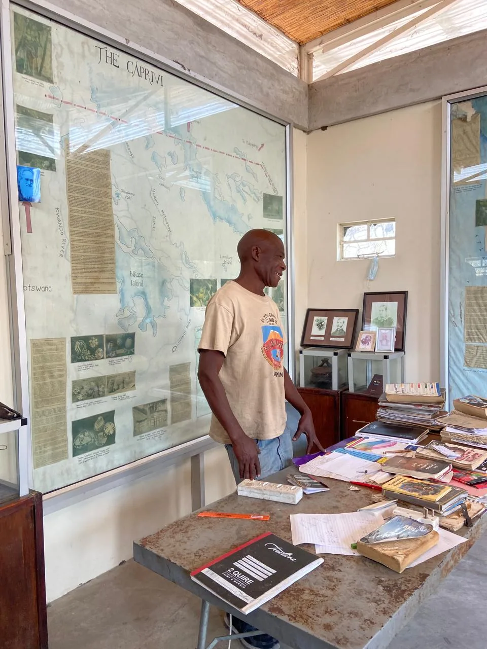 Local history exhibits inside the Livingstone museum